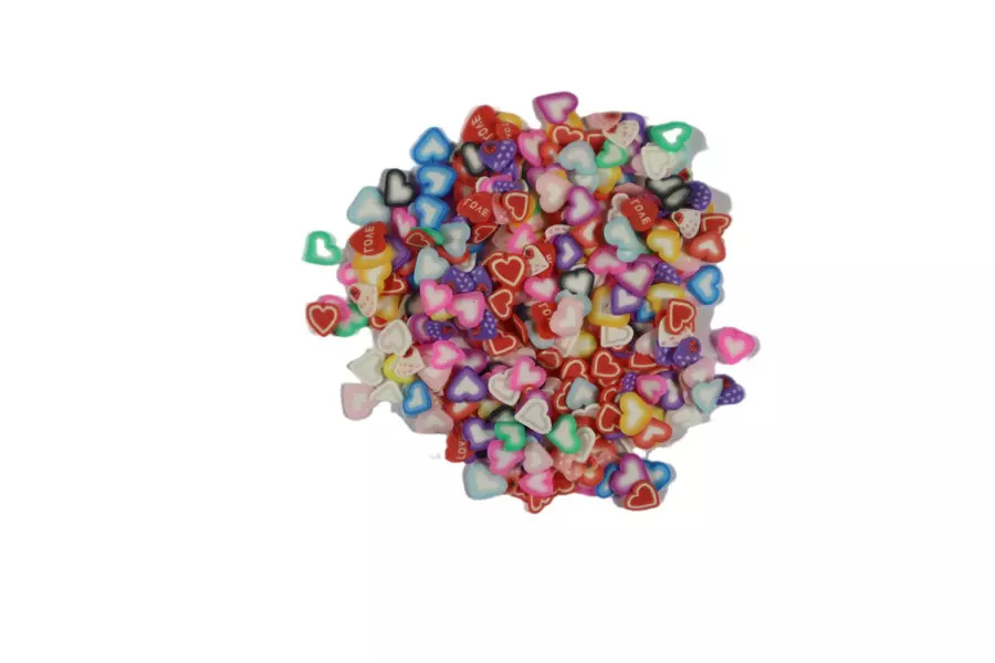 Karışık Renkli Kalpli Fimo Süsleme Aksesuarı 25 GR - 1