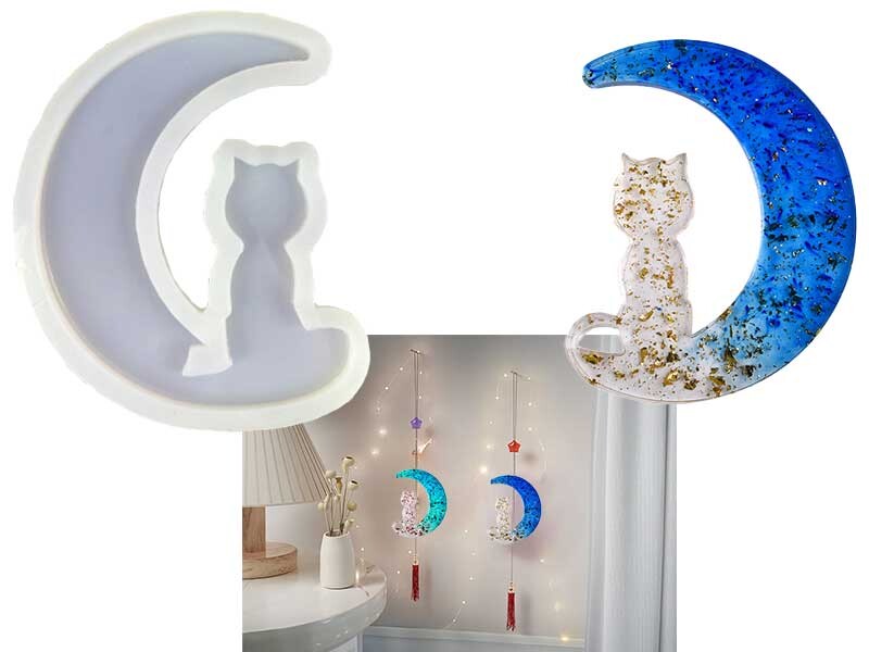 Kedi Model Duvar Süsü Epoksi Kalıbı EPK-364 - Kimyacınız