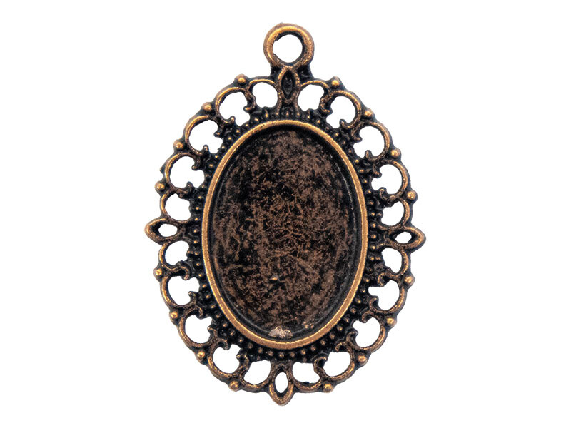 Küçük Ayna Figür Antik Bakır Epoksi Kolye Ucu 10 Adet - Diğer