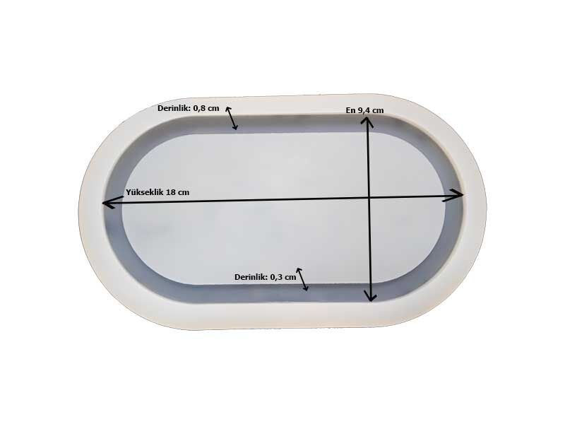 Küçük Boy Oval Terrazo Tabanlık Epoksi Kalıbı EPK-576 - 2