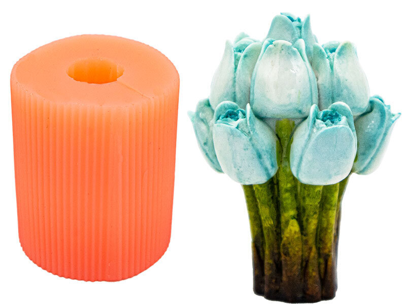 Lale Buketi Silikon Mum Kalıbı M-289 - 1