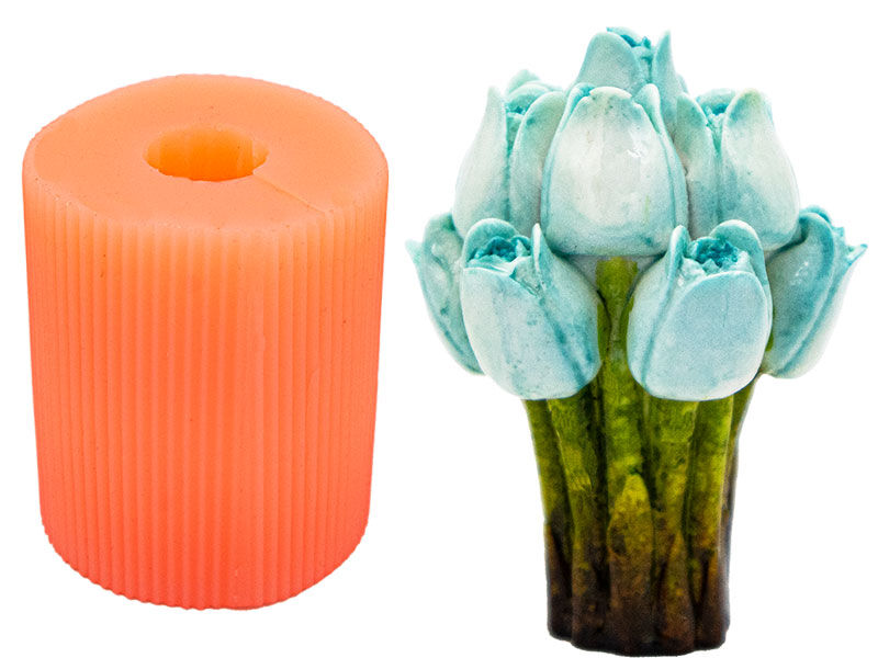 Lale Buketi Silikon Mum Kalıbı M-289 - 1