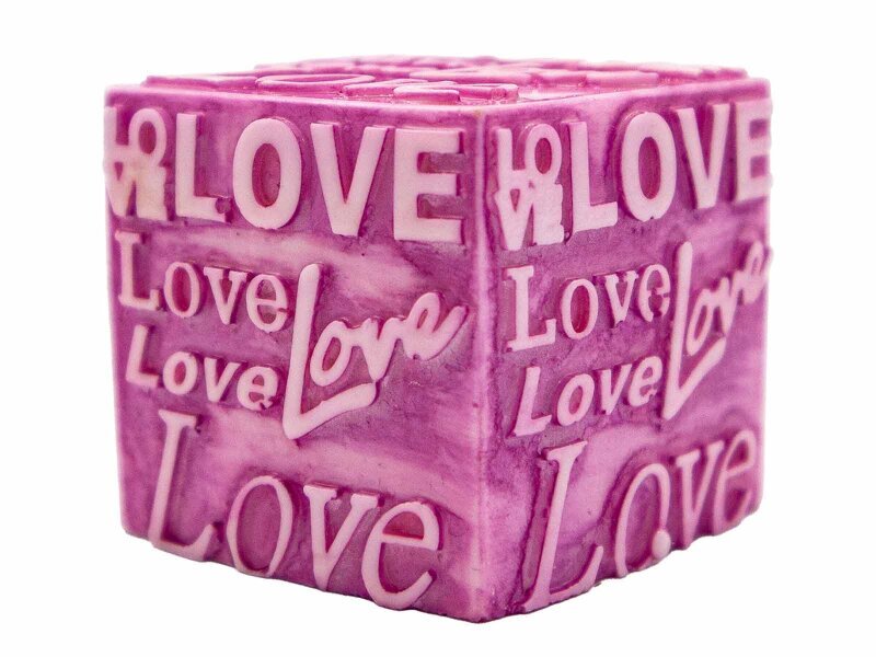 Love Yazılı Kare Silikon Mum Kalıbı M-309 - 4
