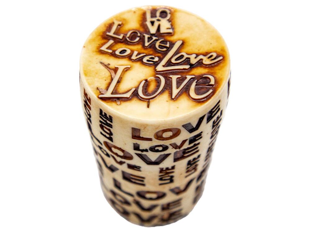 Love Yazılı Silindir Silikon Mum Kalıbı M-228 - 5