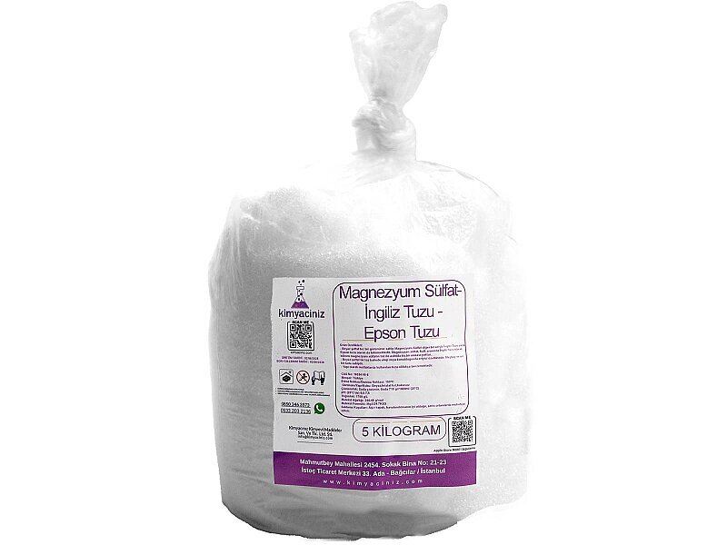 Magnezyum Sülfat - İngiliz Tuzu - Epsom Tuzu 5 KG - Kimyacınız