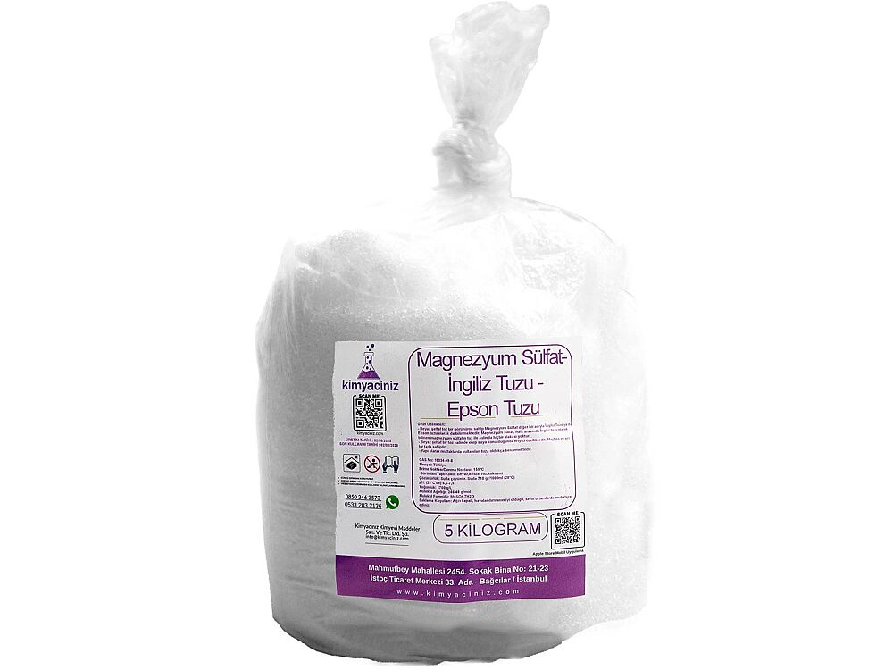 Magnezyum Sülfat - İngiliz Tuzu - Epsom Tuzu 5 KG - 1