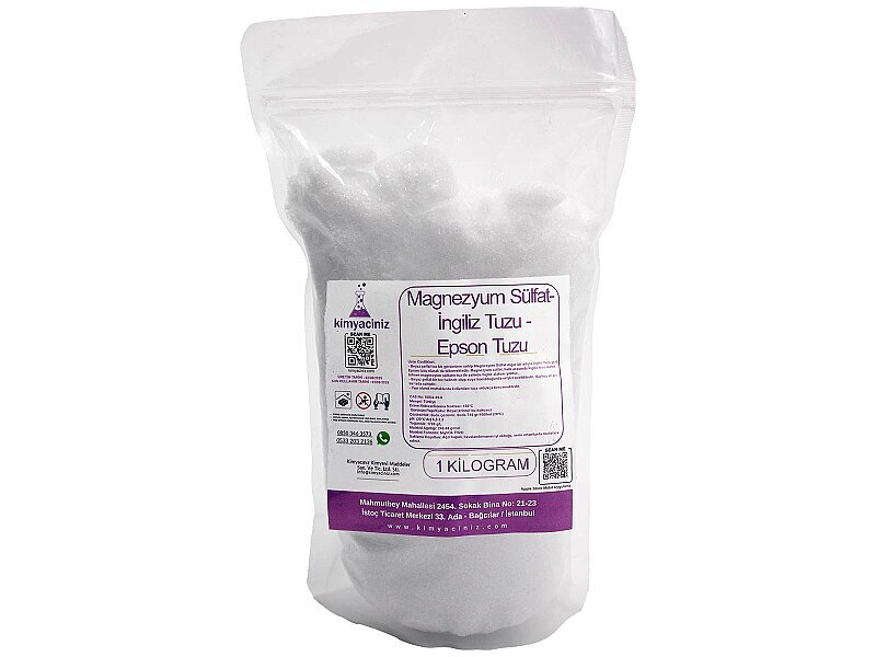 Magnezyum Sülfat - İngiliz Tuzu - Epsom Tuzu 1 KG - Kimyacınız