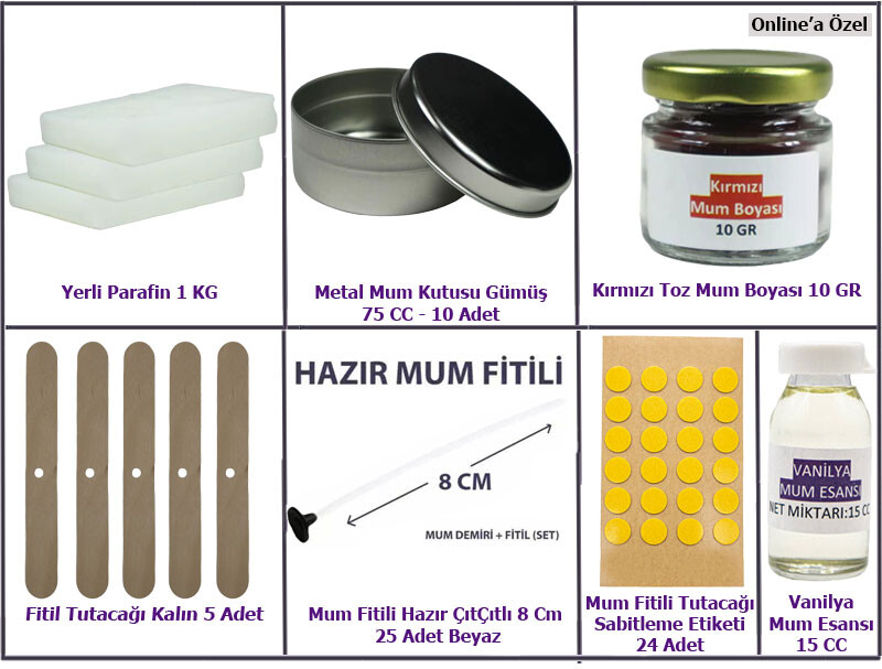 Metal Kutu Mum Yapım Seti Mini - Kimyacınız