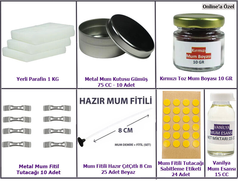 Metal Kutu Mum Yapım Seti Mini - Kimyacınız