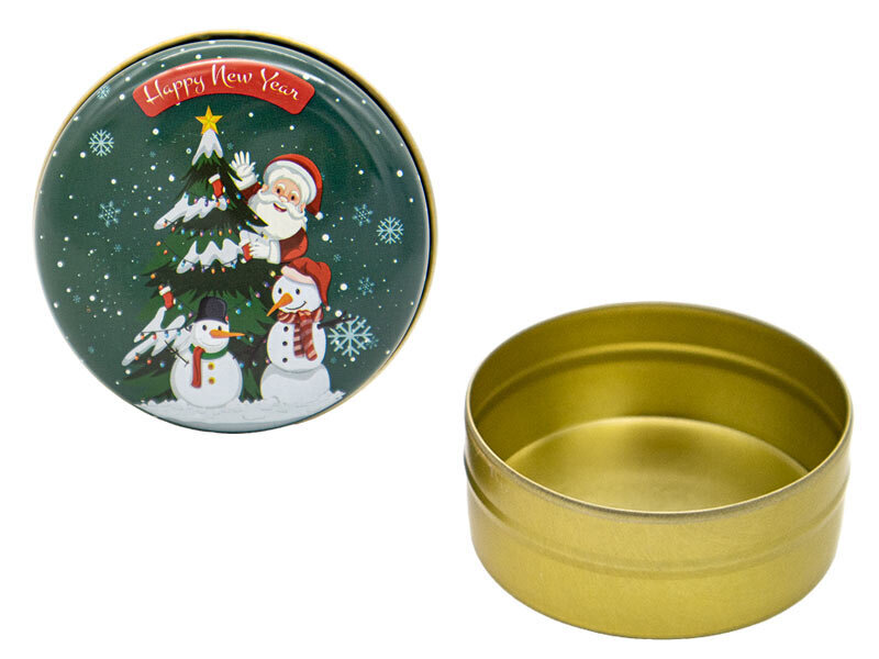 Metal Mum Kutusu 8 Noel Baba Çam Ağacı Desen 75 CC - 10 Adet - Kimyacınız