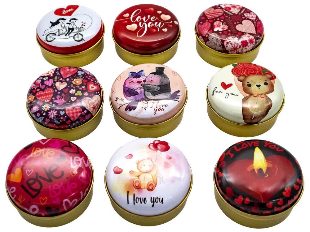 Metal Mum Kutusu Seti Sevgililer Günü Serisi 75 CC - 9 Adet - 1
