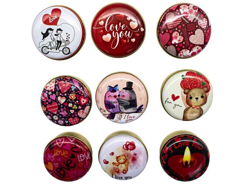 Metal Mum Kutusu Seti Sevgililer Günü Serisi 75 CC - 9 Adet - 2