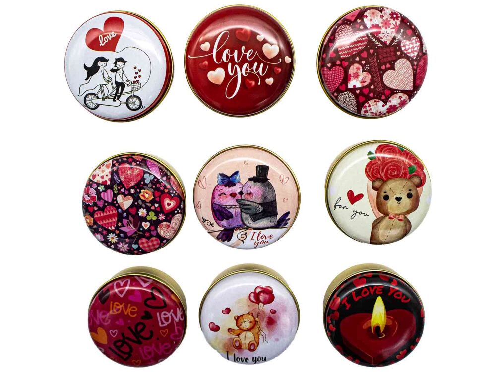Metal Mum Kutusu Seti Sevgililer Günü Serisi 75 CC - 9 Adet - 2