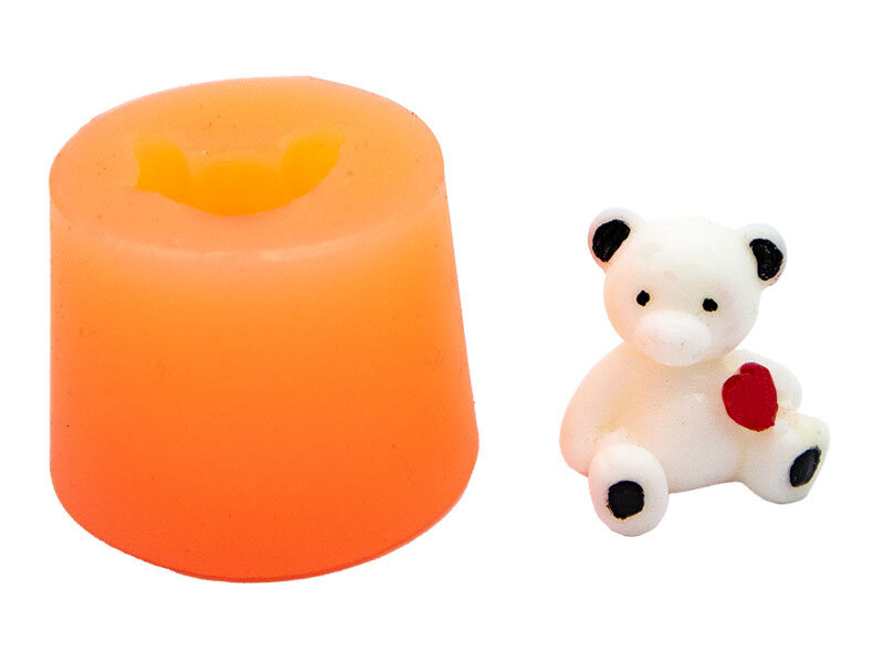Mini Kalpli Ayıcık Silikon Mum Kalıbı M-302 - Kimyacınız