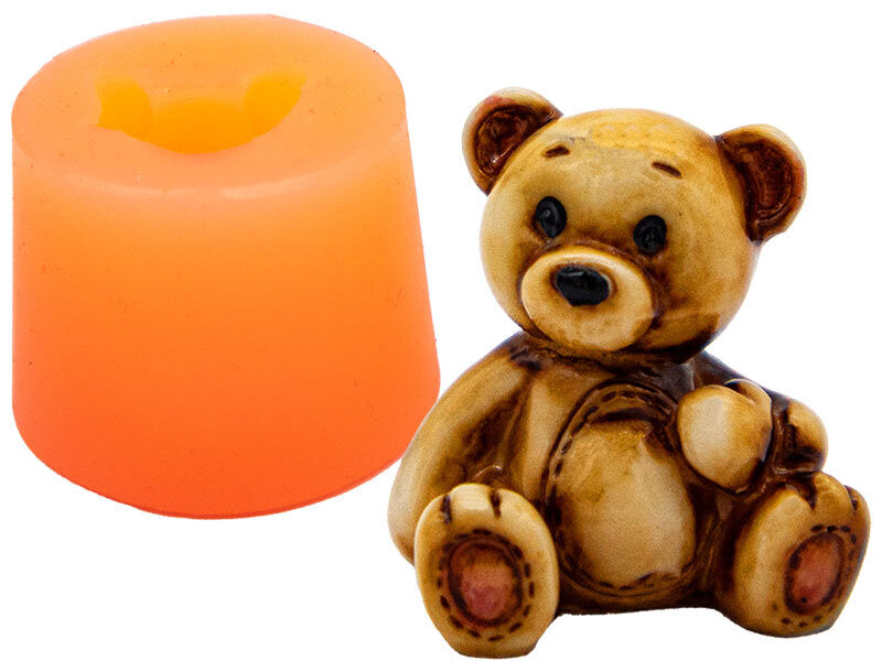 Mini Kalpli Ayıcık Silikon Mum Kalıbı M-302 - Kimyacınız