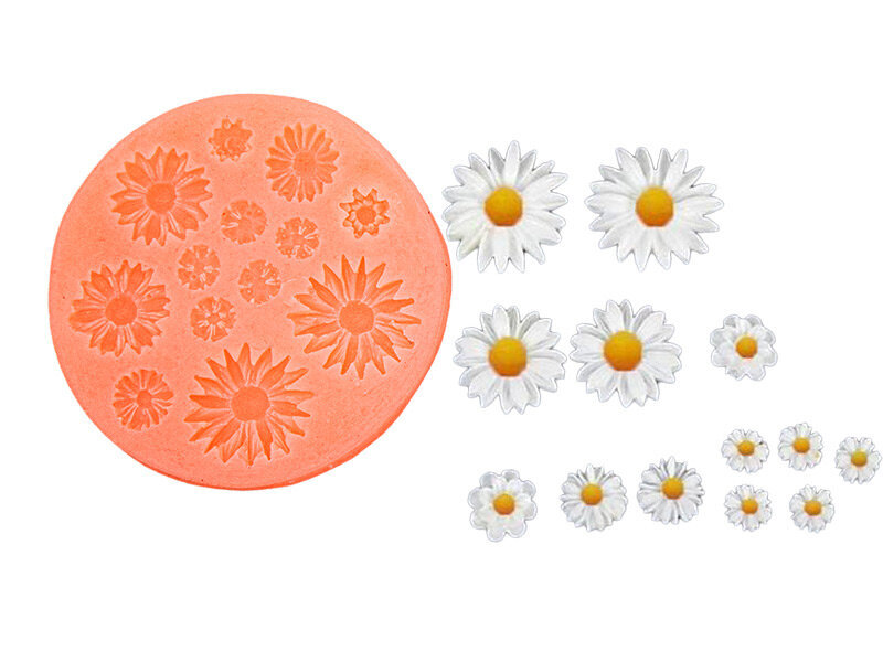 Mini Papatyalar Silikon Mum Kalıbı M-296 - Kimyacınız
