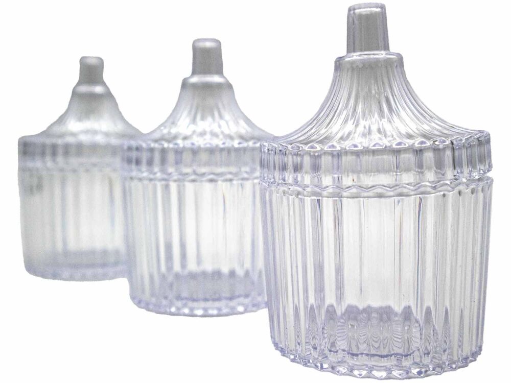 Mini Yuvarlak Mika Şekerlik Kutu 100 Adet - 1