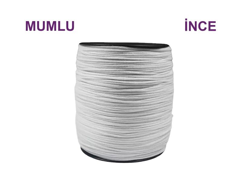 Mum Fitili İnce 500 Metre - Mumlu Fitil - Kimyacınız