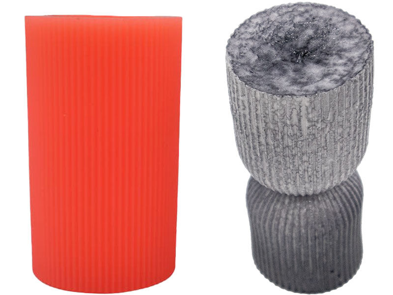 Nervürlü Küçük Sütun Silikon Mum Kalıbı M-146 - 1