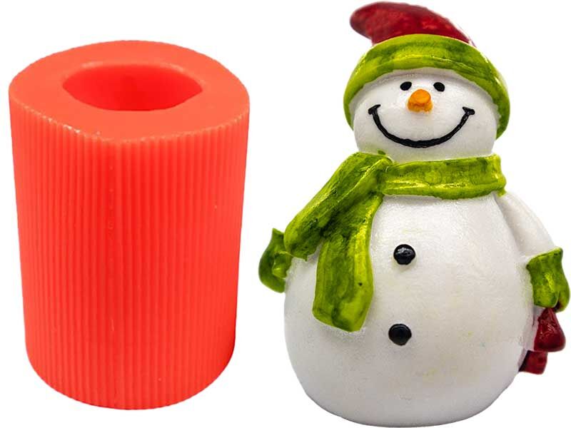 Noel Konseptli Kardan Adam Silikon Mum Kalıbı M-19 - 3