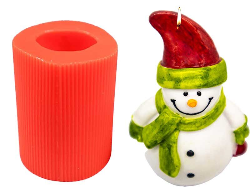 Noel Konseptli Kardan Adam Silikon Mum Kalıbı M-19 - 9