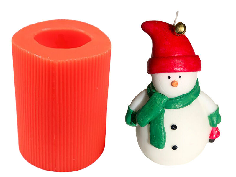 Noel Konseptli Kardan Adam Silikon Mum Kalıbı M-19 - 1