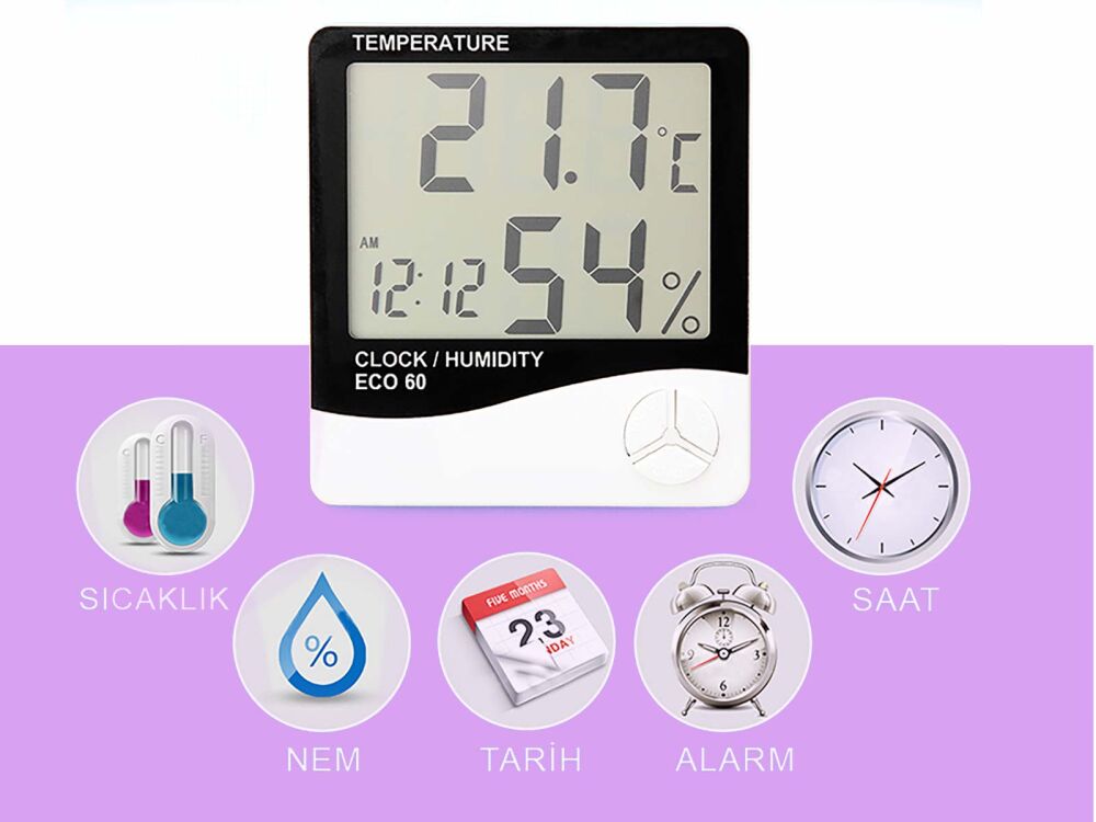 OEM ECO 60 Ekonomik Sıcaklık ve Nem Ölçer - 2