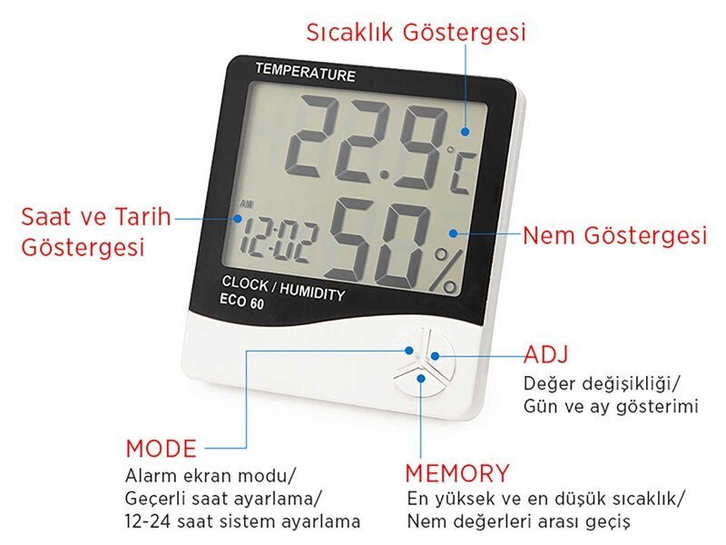 OEM ECO 60 Ekonomik Sıcaklık ve Nem Ölçer - Diğer