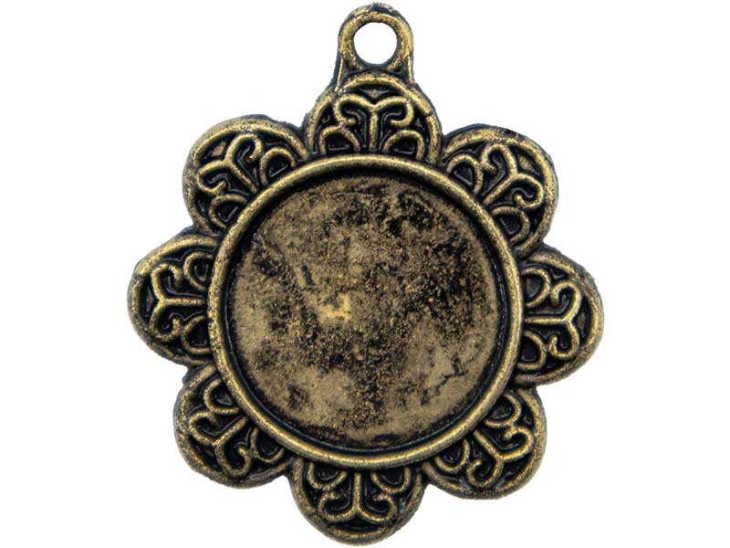 Papatya Figür Antik Sarı Epoksi Kolye Ucu 5 Adet - 2