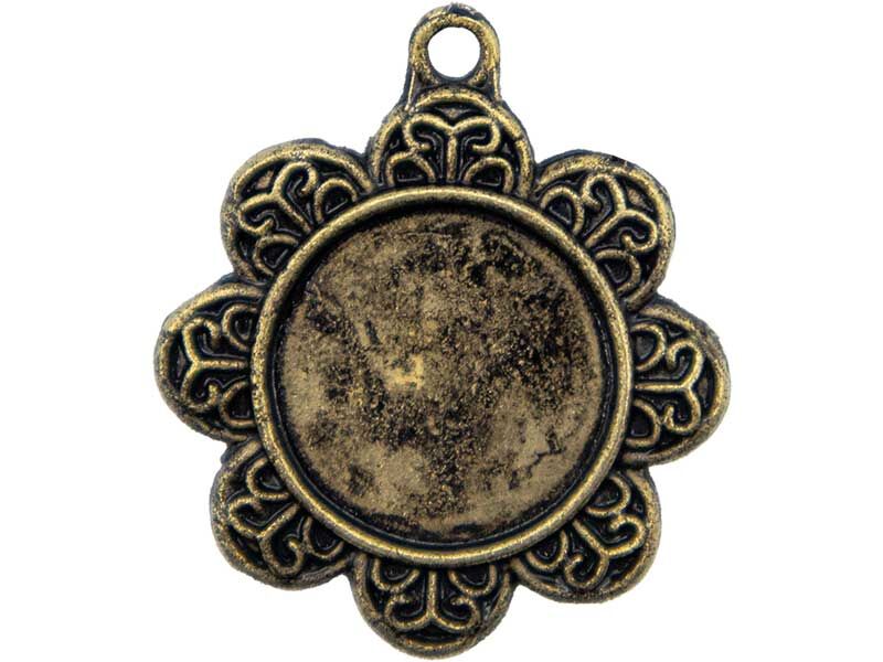 Papatya Figür Antik Sarı Epoksi Kolye Ucu 5 Adet - 2