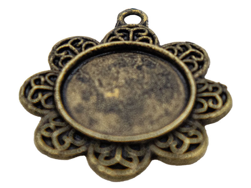 Papatya Figür Antik Sarı Epoksi Kolye Ucu 5 Adet - 3