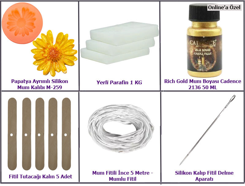 Papatyalı Mum Yapım Seti Mini - Kimyacınız