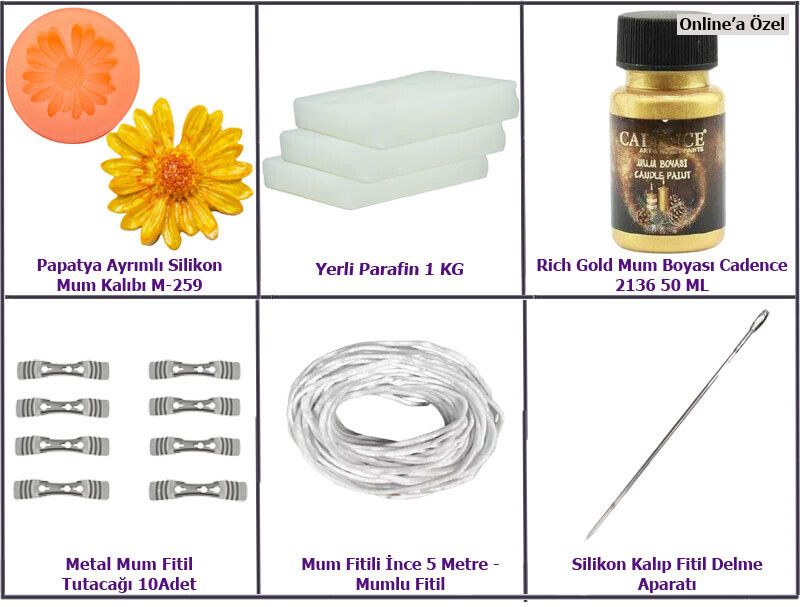 Papatyalı Mum Yapım Seti Mini - Kimyacınız