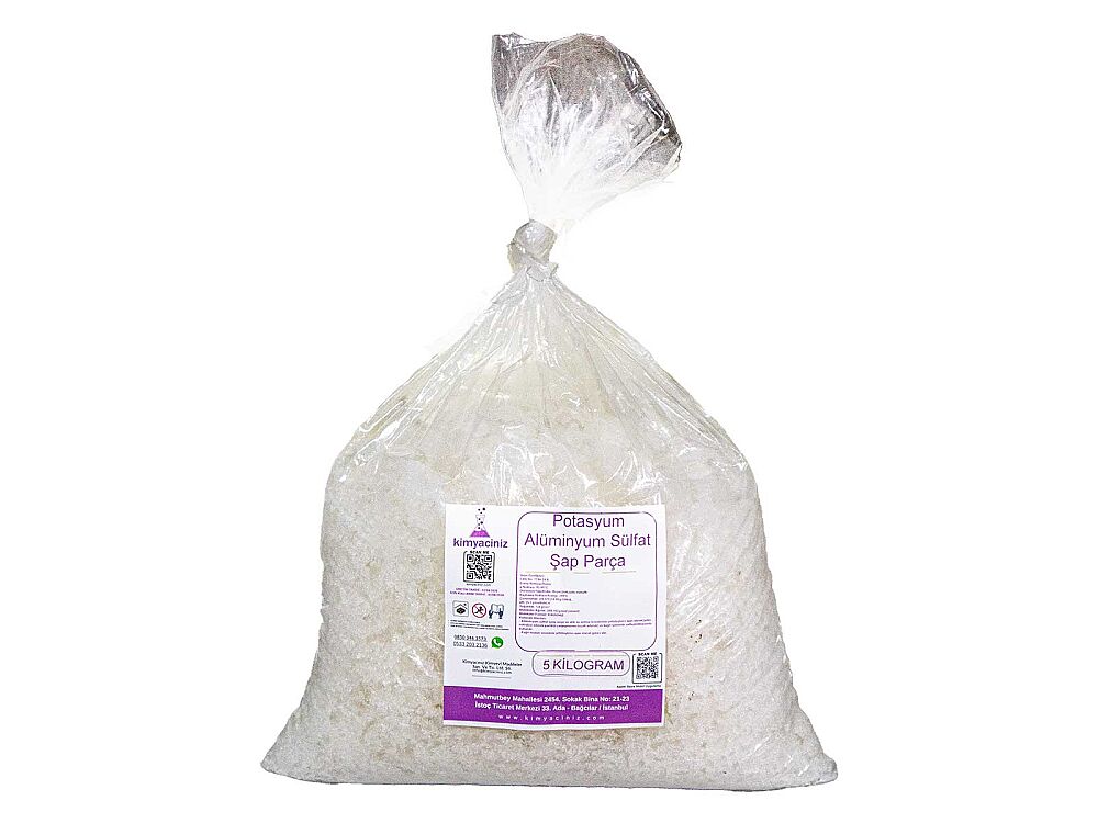 Potasyum Alüminyum Sülfat Şap - Kristal, Parça 5 KG - 1