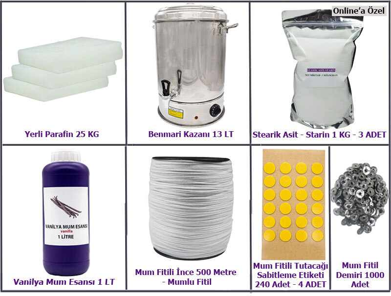 Premium Paket Parafin Mum Yapım Seti - Kimyacınız