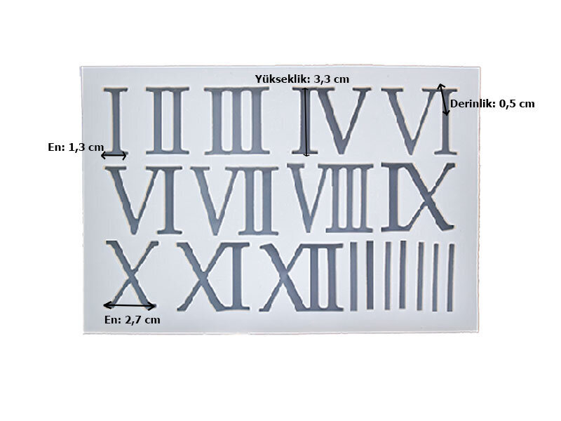 Roma Rakamları Saat Epoksi Kalıbı EPK-889 - 2