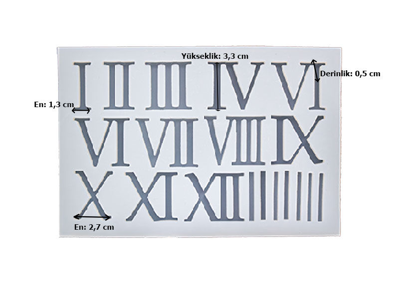 Roma Rakamları Saat Epoksi Kalıbı EPK-889 - 2