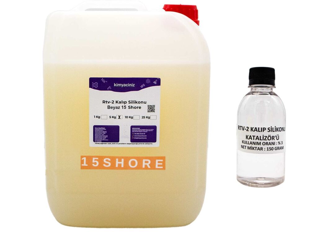Rtv-2 Kalıp Silikonu Beyaz 15 Shore 5 KG - 1