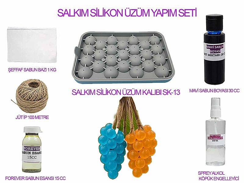 Salkım Silikon Üzüm Sabun Yapım Seti - Kimyacınız