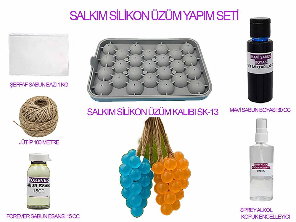 Salkım Silikon Üzüm Sabun Yapım Seti - 1