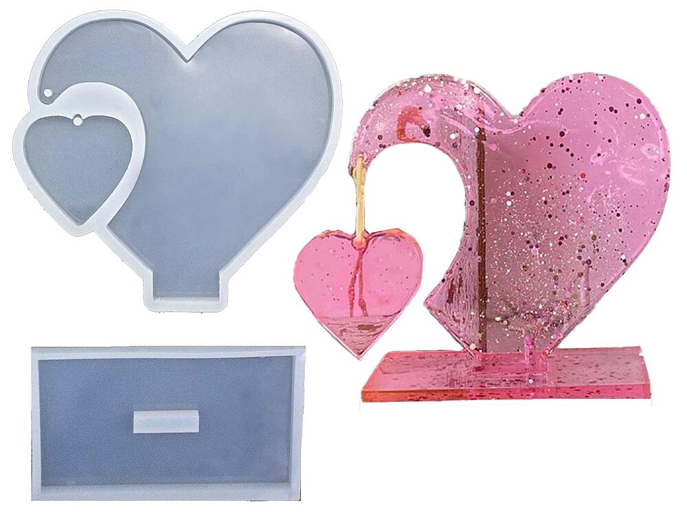 Sevgililer Günü Kalp Fotoğraf Çerçevesi Epoksi Kalıbı EPK-704 - 1
