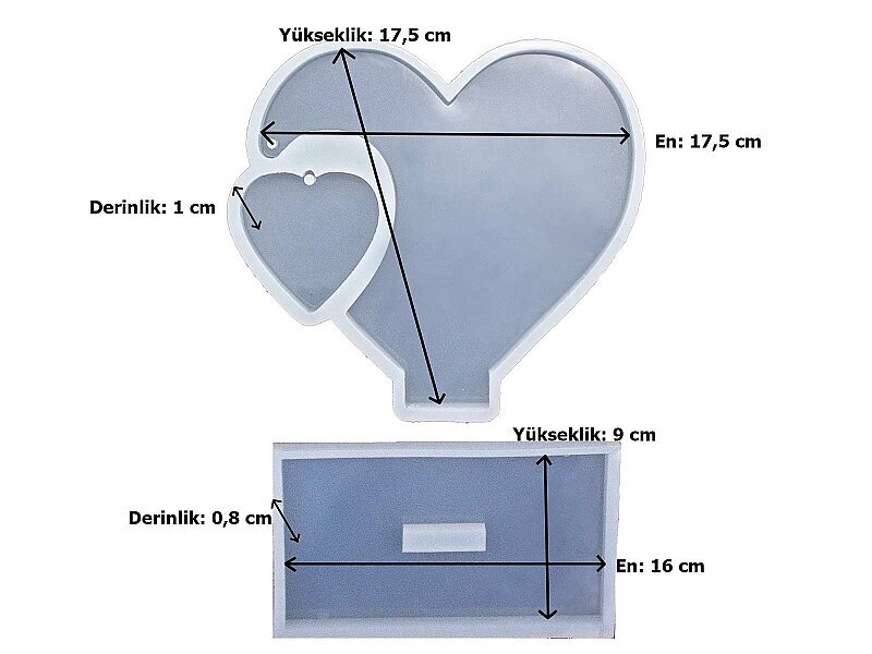 Sevgililer Günü Kalp Fotoğraf Çerçevesi Epoksi Kalıbı EPK-704 - 2