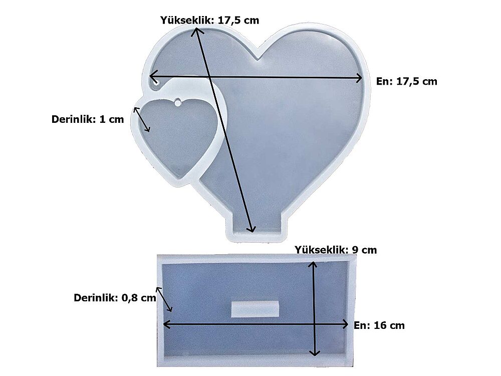 Sevgililer Günü Kalp Fotoğraf Çerçevesi Epoksi Kalıbı EPK-704 - 2