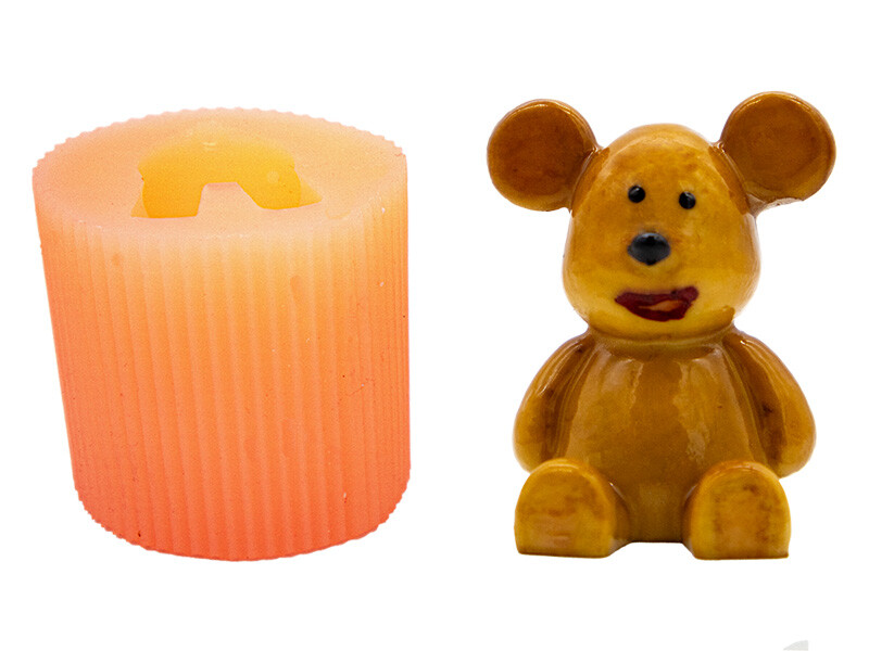 Sevimli Oturan Ayıcık Silikon Mum Kalıbı M-251 - 1
