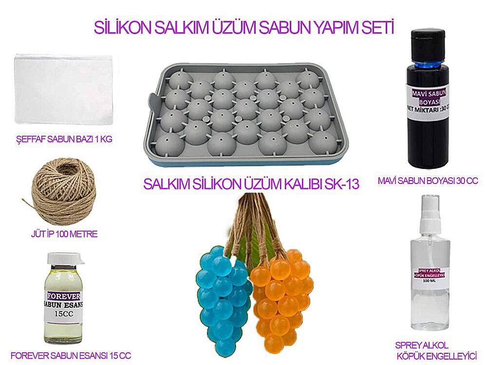 Silikon Salkım Üzüm Sabun Yapım Seti - 1