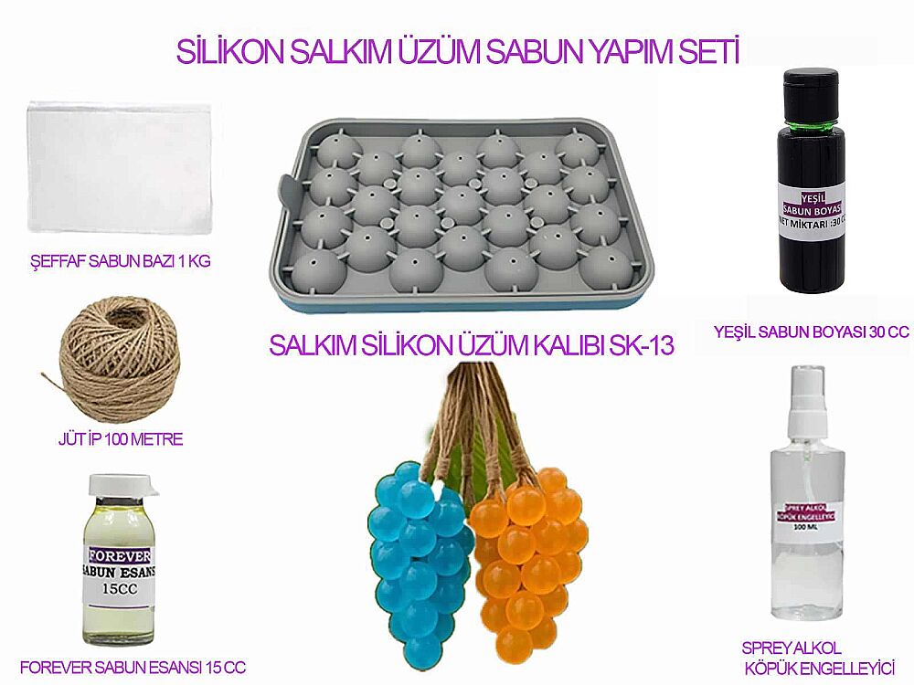 Silikon Salkım Üzüm Sabun Yapım Seti - 1