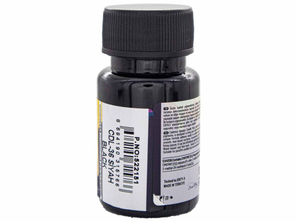 Siyah Opak Mum Boyası Cadence CDL 36 50 ml - 2