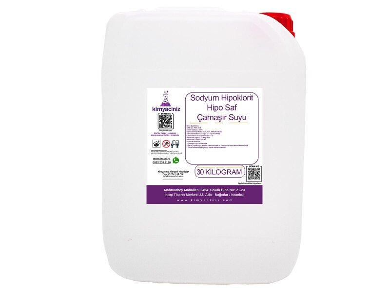 Sodyum Hipoklorit - Hipo / Saf Çamaşır Suyu 30 KG - Kimyacınız