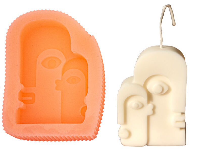 Soyut Picasso Yüz Silikon Mum Kalıbı M-275 - 1