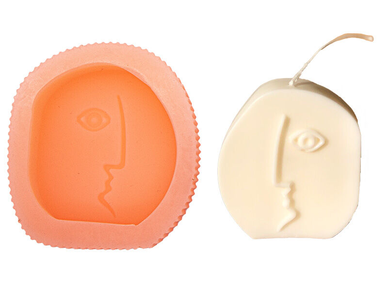 Soyut Yüz Mini Silikon Mum Kalıbı M-273 - 1
